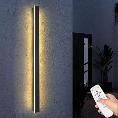 HMAKGG LED garā sienas lampa ārā Dimmable sienas gaisma iekštelpās ārā ar tālvadības pulti IP65 Ūdensizturīgs āra sienas apgaismojums Villa Porch āra lampa Sienas dārza terases apgaismojums 72 W/120 cm