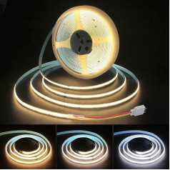 ALITOVE COB LED LED sloksne 10 m noskaņojama balta 2700 K ~ 6500 K 24 V 608 LEDs/M Elastīga LED sloksne pašlīmējoša DIY pamatskapītis guļamistaba virtuve TV (bez dimmera un barošanas avota)