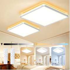 NEEMOSI Griestu gaisma LED griestu gaisma Plakana 24 W 3200 LM Ultra Thin Square griestu gaisma ar tālvadības pulti 3000 K - 6500 K Dimmable griestu gaisma viesistabai / guļamistabai / virtuvei / balkonam