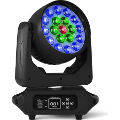 LED Moving Head Lights 19 x 15 W RGBW 4-in-1 Lyre Wash Zoom Beam LED skatuves gaisma Profesionāls DJ efekts 512 Control Party Lights kāzu diskotēkas bārs baznīca teātris un naktsklubs šovs