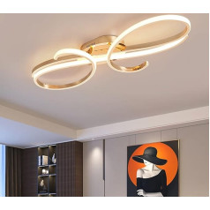 Bellastein LED dizaina griestu gaisma Modernā dzīvojamās istabas piekaramā gaisma Dimmable ēdamistabas piekaramā lampa Metāla hroma griestu gaisma ēdamistabai Guļamistaba Dzīvojamā istaba (zelta, L 80 cm)