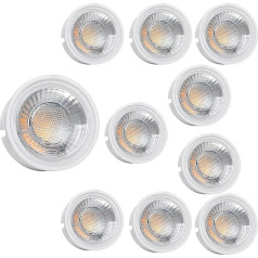 YanFeiYit LED modulis kā GU10 spuldžu aizstājējs - 3W Warm White 3000K 38° Dimmable Ceramic Super Flat 230V - spuldzes iebūvējamām starmešu spuldzēm (Pack of 10)