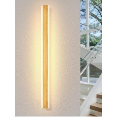 LUOLONG LED sienas lampas Koka garā sienas lampa Bambusa 100 cm iekštelpu lampa 3000 K Sienas lampas 32 W Moderns interjera apgaismojums Nakts lampa Priekšnama lampa Sienas lampa guļamistabai Dzīvojamā istaba Kāpņu telpa