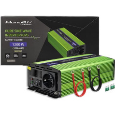 Monilith sprieguma pārveidotājs | akumulatoru uzlāde | ups | 600w | 1200w | no 12v uz 230v | tīrs sinusoidālais vilnis