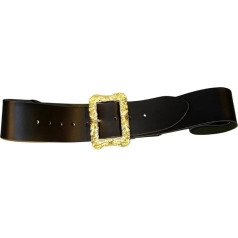 MIMIKRY Black Santa Claus Belt with Gold Clasp 145 cm, black/gold