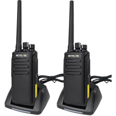 Retevis RT81V Digital Walkie Talkies Long Range, IP67 Waterproof Radio, Clear Sound, 2200mAh Rechargeable Radio for Construction Site (Black, Pack of 2)