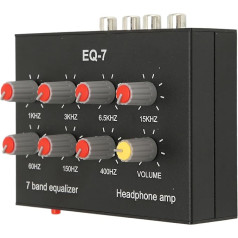 7 Band Sound Equalizer Output Digital Dual Channel Equalizer Compatible with Headphones 3.5mm Interface 7 Equalizer Bands