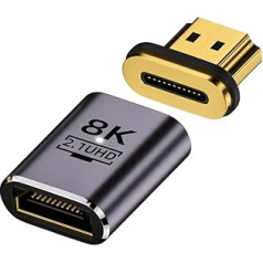 IVIVTOR Magnētiskais HDMI adapteris 8k - Magnētiskais HDMI 2.1 savienotājs no vīrieša uz sievieti televizoram - taisns