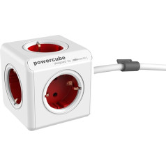 Segula Tischsteckdose PowerCube ext. 5fach Rot 1, 5m 50450