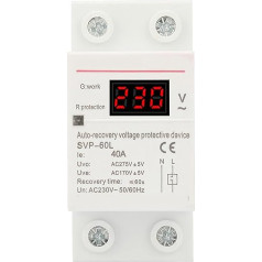 Sprieguma aizsardzības ierīce SVP 60L Vienfāzes divu vadu 40A pārsprieguma aizsardzība 220V 50 60Hz Regulējami automātiskie zemsprieguma transformatori