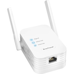 BrosTrend WLAN tiltas, WLAN ir LAN adapteris su LAN jungtimi, 300 Mbps 2,4 GHz dažnių juosta, RJ45 Ethernet ir WiFi konverteris, universalus WLAN LAN adapteris spausdintuvui, televizoriui, kompiuteriui, 