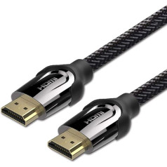 ULTRICS HDMI kabelis 3 metri, 4K HDMI 2.0, ātrgaitas, 18 Gbps Ethernet, zeltīti savienotāji, neilona pinuma vads, audio atgriezeniskais, HD video 1080p 2160p, 3D, spēļu Xbox PC LED TV