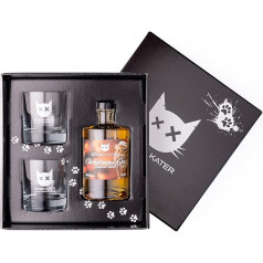 Böser Kater Christmas Gin Geschenkset mit 2 Gläsern, würzig weihnachtlicher Geschmack, Ideal für winterliche Cocktails, das perfekte Gin Geschenk in hochwertiger Box 0,5l 40% Vol.