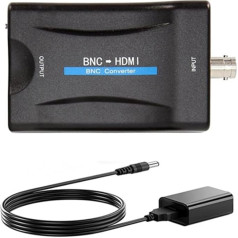 Pārveidotājs no BNC uz HDMI Sieviešu BNC video komponentu adapteris Analogais CVBS ieejas HDMI Composite savienotājs HD TV Monizur drošības kameras CCTV VCR DVR ar 720 1080P izeju HDCP Deep Colour