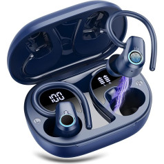 Bluetooth austiņas Sport, In-Ear austiņas Bezvadu Bluetooth 5.3, 50 stundas Ultralight austiņas ar siksniņu, Bluetooth austiņas ar trokšņu slāpēšanu, HiFi Stereo, LED displejs, IP7 ūdensnecaurlaidīgs skriešana,