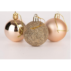 50mm/9gab Ziemassvētku Baubles Shatterproof šampanieša zelta Ziemassvētku eglīšu rotājumi Ball Ornaments Baubles Ziemassvētku rotājumi Svētku rotājumi Shiny Matte Glitter
