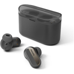 PHILIPS TAT6908BK Patiesi bezvadu austiņas | In-Ear Bluetooth austiņas | IPX4 aizsardzība pret šļakatām | 28 stundu atskaņošana ar uzlādes maisiņu | 4 silikona ausu aizbāžņu izmēri | Mikrofons | USB-C kabelis | Melns