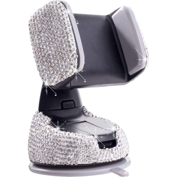 Automašīnas mobilā tālruņa turētājs Ventilācija 360 grādu rotācija Bling Glitter Rhinestone apdare Mobilā tālruņa turētājs Automašīnas mobilā tālruņa turētājs Smartphone Mobilā tālruņa turētājs Dashboard Saderīgs ar iPhone Gala