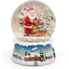Dekohelden24 Brīnišķīgs sniega globuss Ziemassvētku vecītis ar ziemeļbriežiem 500892-A Izmēri H/W/Ball: apm. 8,5 x 7 cm / 6,5 cm