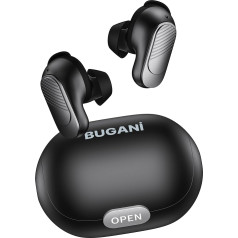 BUGANI True Wireless austiņas, Bluetooth austiņas ar dziļiem basiem, ENC trokšņu slāpēšana austiņās ar 24 stundu atskaņošanas laiku, ātrā uzlāde, Bluetooth 5.3, IPX6 ūdensizturība, droša pielāgošana sportam