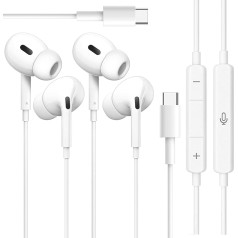 USB C vadu austiņas In-Ear austiņas ar mikrofonu un skaļuma regulēšanas funkciju, Hi-Fi Stereo trokšņainas austiņas iPhone 15/Plus/Pro Max/Pro, Galaxy S24, S23, S22 Ultra/Note 10/20, iPad Pro/Air/Mini