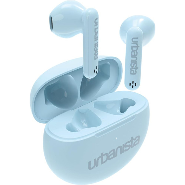 Urbanista In-Ear austiņas bezvadu Bluetooth 5.3, IPX4 True Wireless austiņas, 2 mikrofoni, 20 stundu atskaņošanas laiks, austiņas ar skārienvadību, TWS austiņas ar USB C lādēšanas korpusu, Austin, zilas krāsas