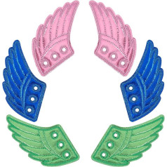 GORGECRAFT 1 pāris melni apavu spārni spīdīgi šarmi pievilcīgi eņģeļa apavu rotājumi ikdienas sporta stila modes skrituļslidas Augstas kvalitātes audekla čības apdare