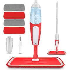 UMAYCOOL Floor Cleaning Mop Microfiber Spray Mop Dry Wet Mop Dust Mop with 4 Reusable Mop Pads and 550ml Refillable Bottle for Cleaning Laminate Flooring