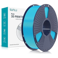 SUNLU PLA Plus 3D printeru filaments, glīti ietīts PLA+ filaments 1,75 mm, izturīgs 3D filaments, saderīgs ar 3D FDM printeriem, izmēru precizitāte +/- 0,02 mm, 1 kg spole, Macaron Sky Blue