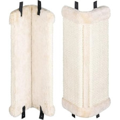 Navaris Sienas skrāpēšanas dēlis kaķiem - 2 x skrāpēšanas paklājiņš - 43 x 22 x 2 cm skrāpēšanas stūra skrāpēšanas dēlis - Stūra aizsardzība pret skrāpējumiem, izgatavots no sizala