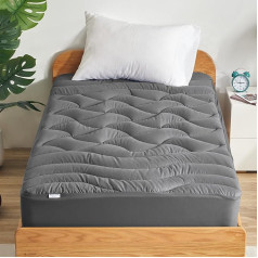 SLEEP ZONE Cooling Double Mattress Topper Single Bed Premium Quilted Mattress Pad Fitted Mattress Protector Mašīnā mazgājams Deep Pocket 8-21