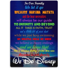in Mūsu ģimene, mēs darām Disney - Metāla sienas plāksne Māksla Inspirational D7P