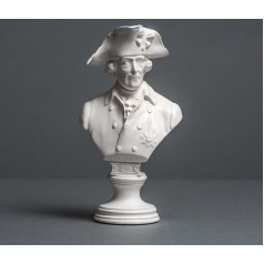 Friedrich II Sculpture Made of High-Quality Zellan, Handmade, Made in Germany, Figure Gift Idea, Bust in White, 17 cm