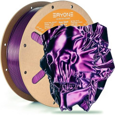 ERYONE High Speed Filament Silk Dual Colour 1,75 mm +/- 0,03 mm, 3D drukāšanas PLA Pro Filament, piemērots lielākajai daļai FDM printeru, 1 kg, violeta un melna krāsa