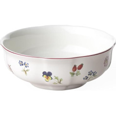 Villeroy & Boch - Petit Fleur deserta bļoda, smalka bļoda no augstākās kvalitātes porcelāna ar smalkiem reljefiem un ziedu un augļu motīviem, balta / krāsaina, 15 cm