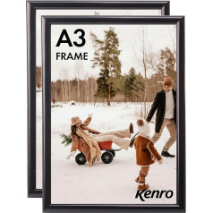 Kenro Frisco melns plastmasas sienas vai brīvi stāvošs fotorāmis, melns, A3