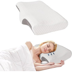 Good Nite Cervical Contour Pillow Memory Foam ortopēdiskais atbalsts kakla un plecu sāpēm Ergonomisks spilvens sānu/ muguras/ vēdera miega piekariņiem ar noņemamu roku balstu