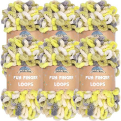 JubileeYarn Fun Finger Loop dzija - Poliestera dzija ar gumijas cilpu - 100g/maisliņš - Krāsa 139 - Hyperion - 6 šķeteri