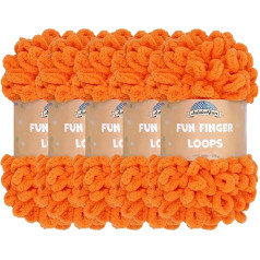 JubileeYarn Fun Jumbo Polyester Finger Loop siūlai - Orange Peel - 5 vijų - 100 g kamuoliukas