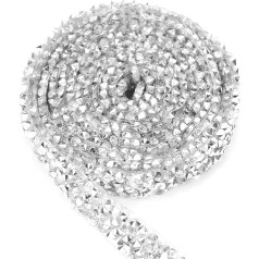 Cyllde rhinestone lente, 10 metri/paketē, 10 mm, sudraba krāsas plastmasas tīkls, uztīšanas rullis, rhinestone lente, rotājumi, rhinestones for crafting, rotājumi amatniecībai, rotājumi amatniecībai