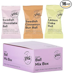 Dig / Get Raw - Ball Mix Box (Pack of 16) - Snacks Made from Organic, Natural Ingredients - Vegan, Gluten-Free and Refined, Sugar-Free (16 x 25 g)