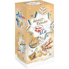 Ferrero Kinder un Co. Baltais Adventes kalendārs - Adventes kalendārs ar Ferrero un Kinder šokolādes gardumiem - 1 kalendārs 263 g.