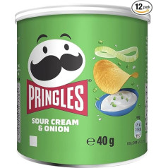 Pringles Sour Cream & Onion Crisps, 40g (Pack of 12)