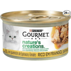 Purina Gourmet Nature's Creations Natural Wet Cat Food with Chicken - 24 x 85g tūbiņas