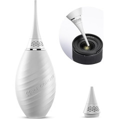 K&F Concept Bellows Camera Power Bellows tīrīšanas aprīkojums ar gariem sprauslām ar mīkstu silikona uzgalīti objektīva, kameras, sensora, DSLR, tastatūras, optikas tīrīšanai, balts