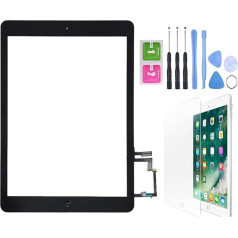 Hedywei Ersatz Digitizer Touchscreen für iPad Air Ipad 5 Frontscheibe Anzeige mit Home Button/Klebeband und Werkzeuge schwarzer