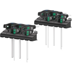 Wera Imperial 1 05023451001 454/10 HF 10 skrūvgriežu komplekts ar krustām rokturiem Inch