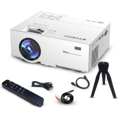 WTONISY Mini projektors, stabilāks nekā WLAN projektors, 1080P LED projektors Mājas kino HDMI USB TF maza izmēra projektors