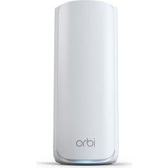 NETGEAR Orbi 770 sērijas trīsjoslu WiFi 7 Mesh papildu satelīts (RBE770) Saderīgs ar Orbi RBE772 un RBE773 Nodrošina papildu pārklājumu līdz 180 m² 2,5 GB interneta pieslēgums (līdz 11 GB)