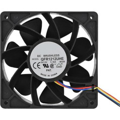 Richer-R Antminer ventilatora dzesētājs, universāls 12 V 5 A datora ventilators, 7500 RPM vēja dzesēšana, 280,38 CFM vēja jaudas, 4 kontakti, 4 kontaktu dzesēšanas ventilators, PC ventilators, dzesēšanas ventilators Antminer S7 S9 Black